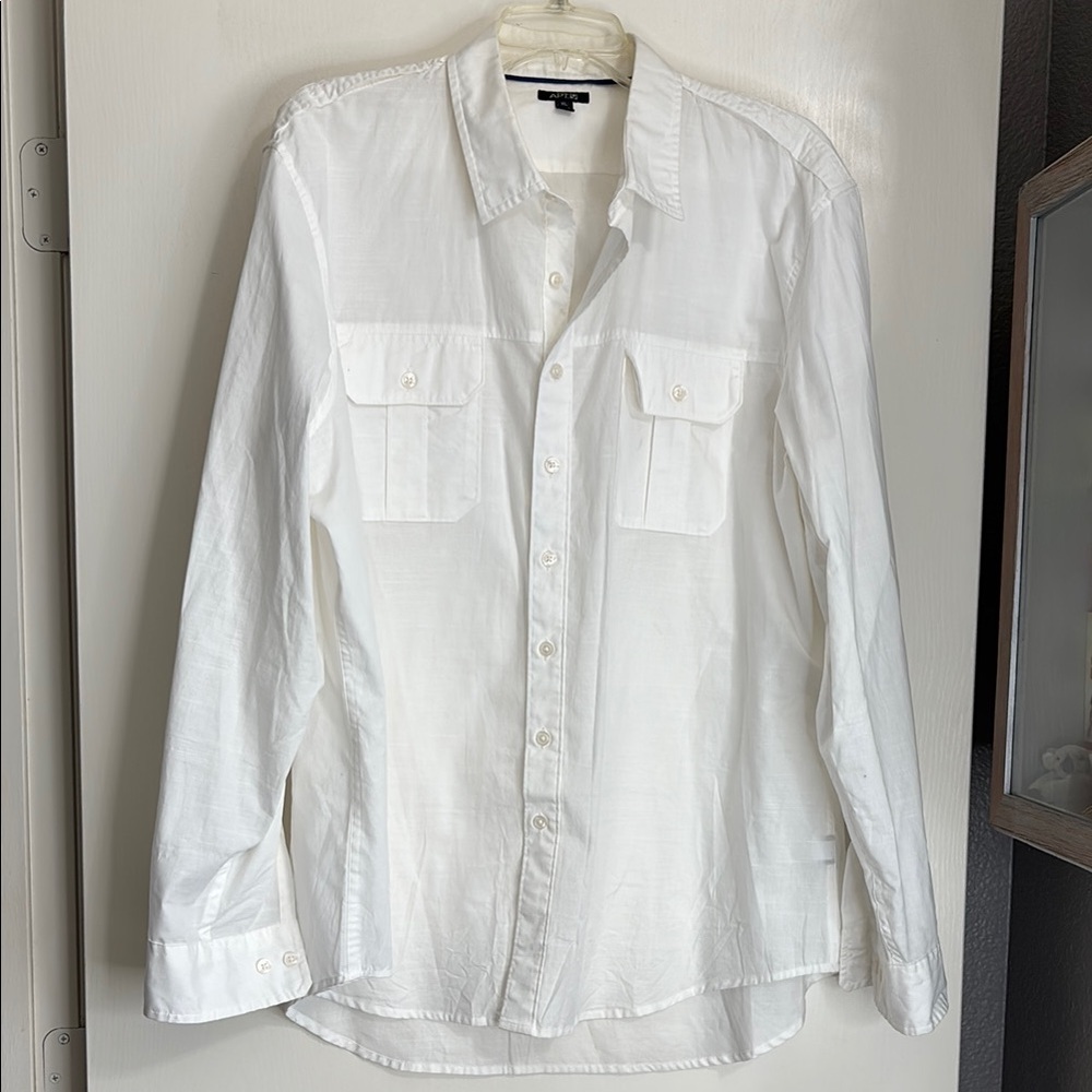 Apt. 9 White Casual Button Down Shirt with Classic Collar